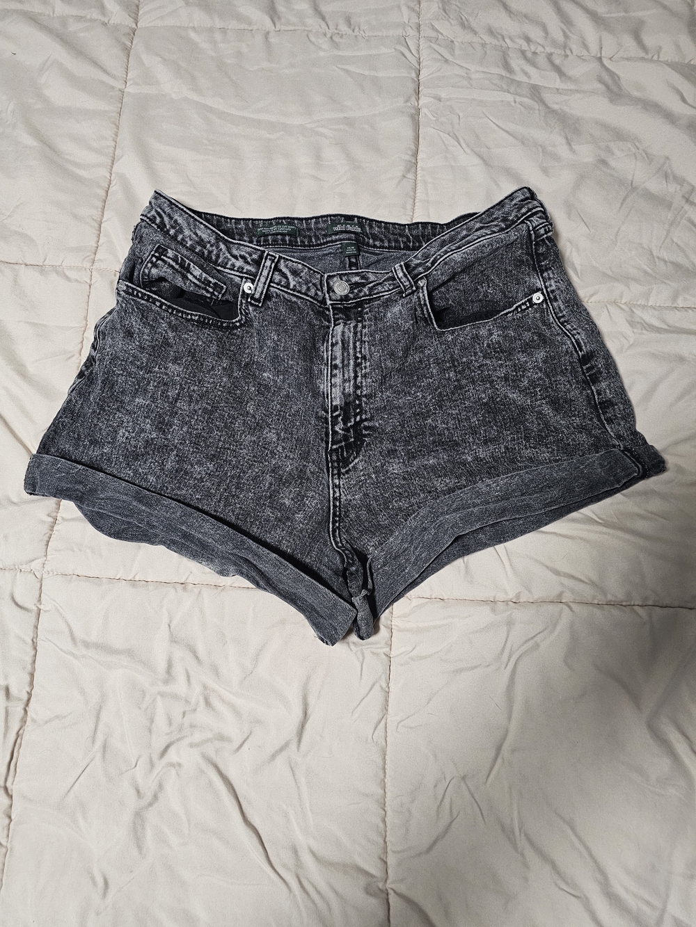 High-Rise Washed Black Denim Women's Shorts - Wild Fable